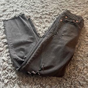Distressed Ankle Jeans